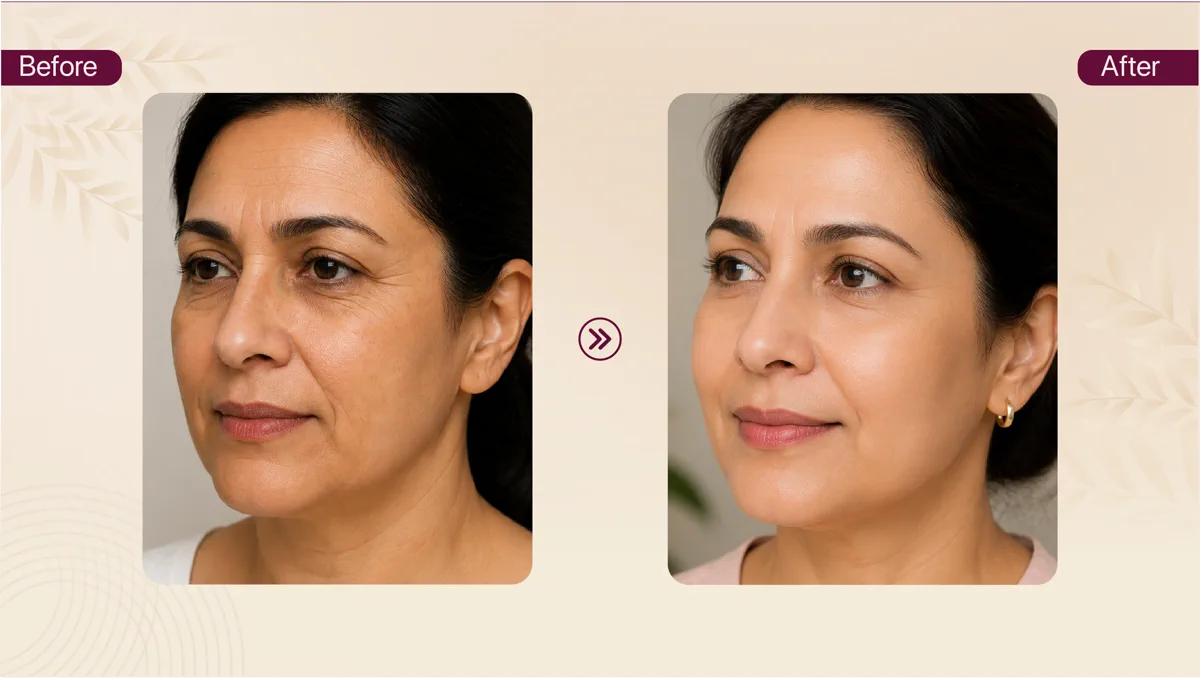Skin treatment result 1 before and after