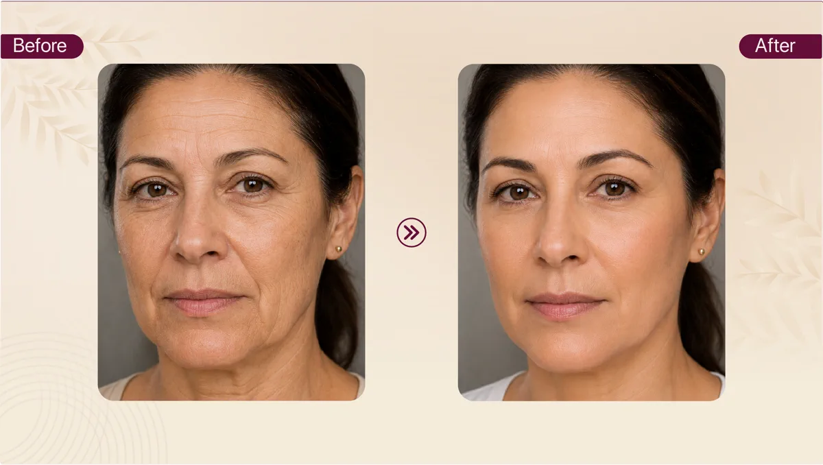Skin treatment result 2 before and after