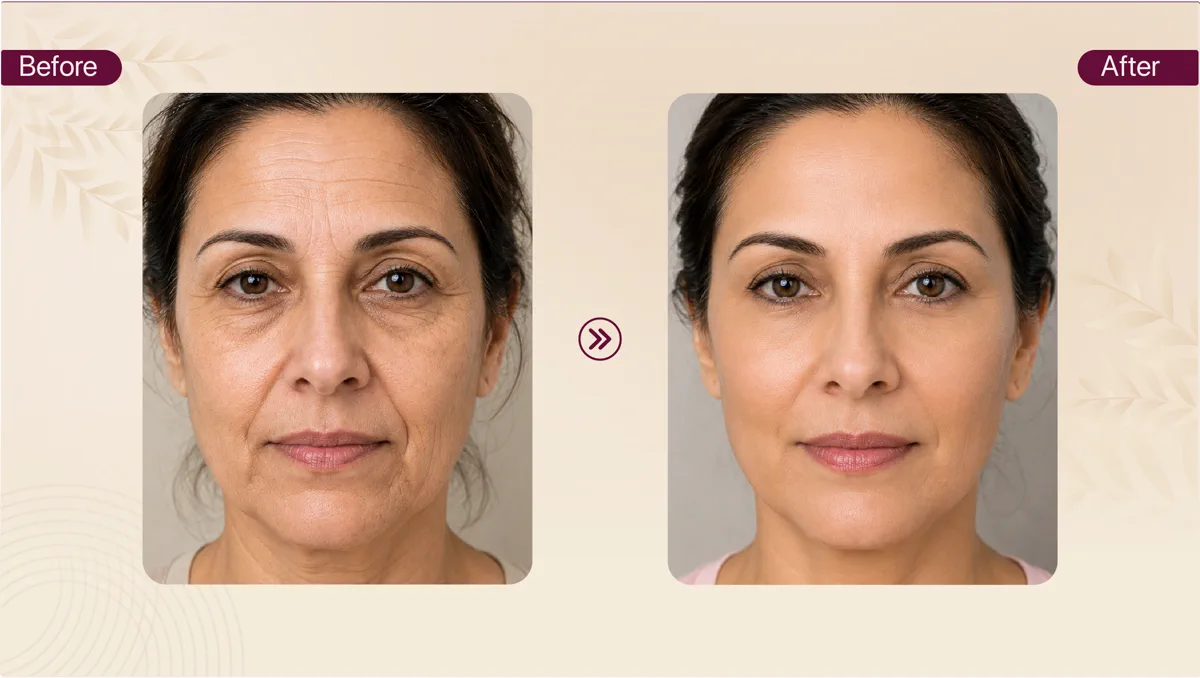 Skin treatment result 3 before and after