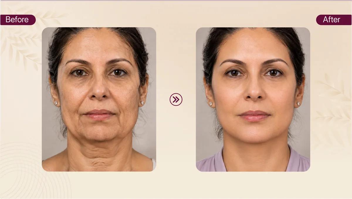 Skin treatment result 4 before and after