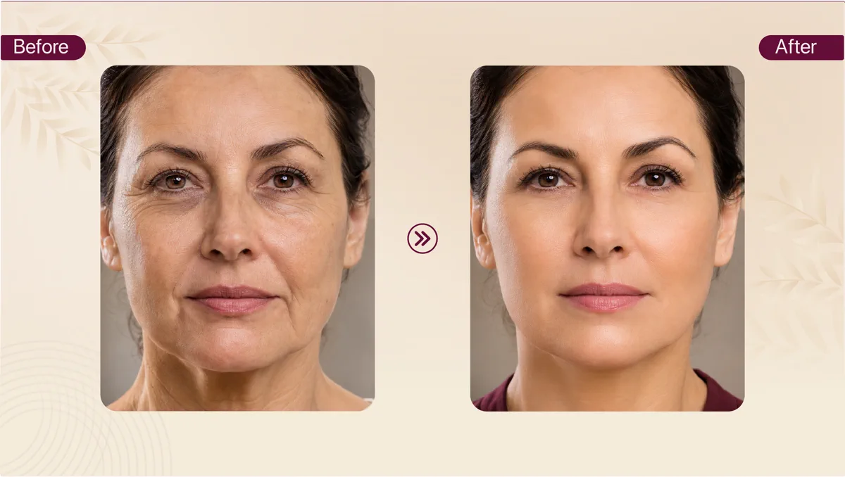 Skin treatment result 5 before and after