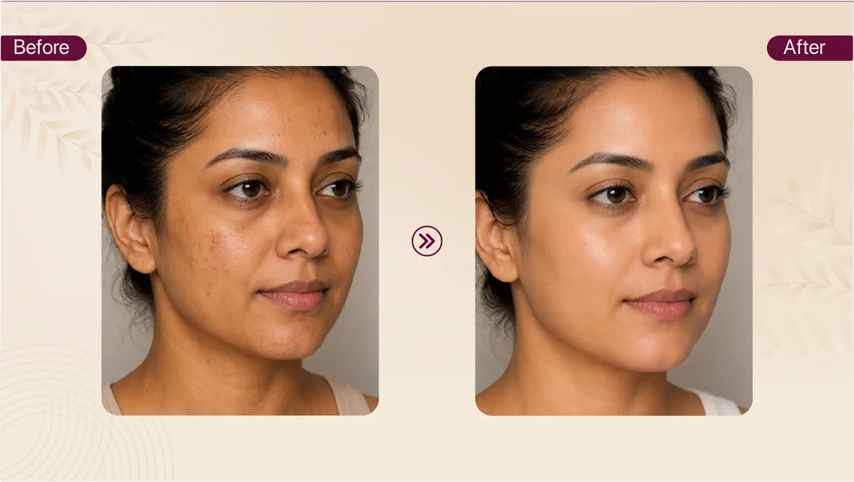 Skin treatment result 7 before and after