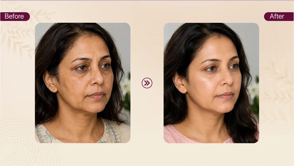 Skin treatment result 9 before and after